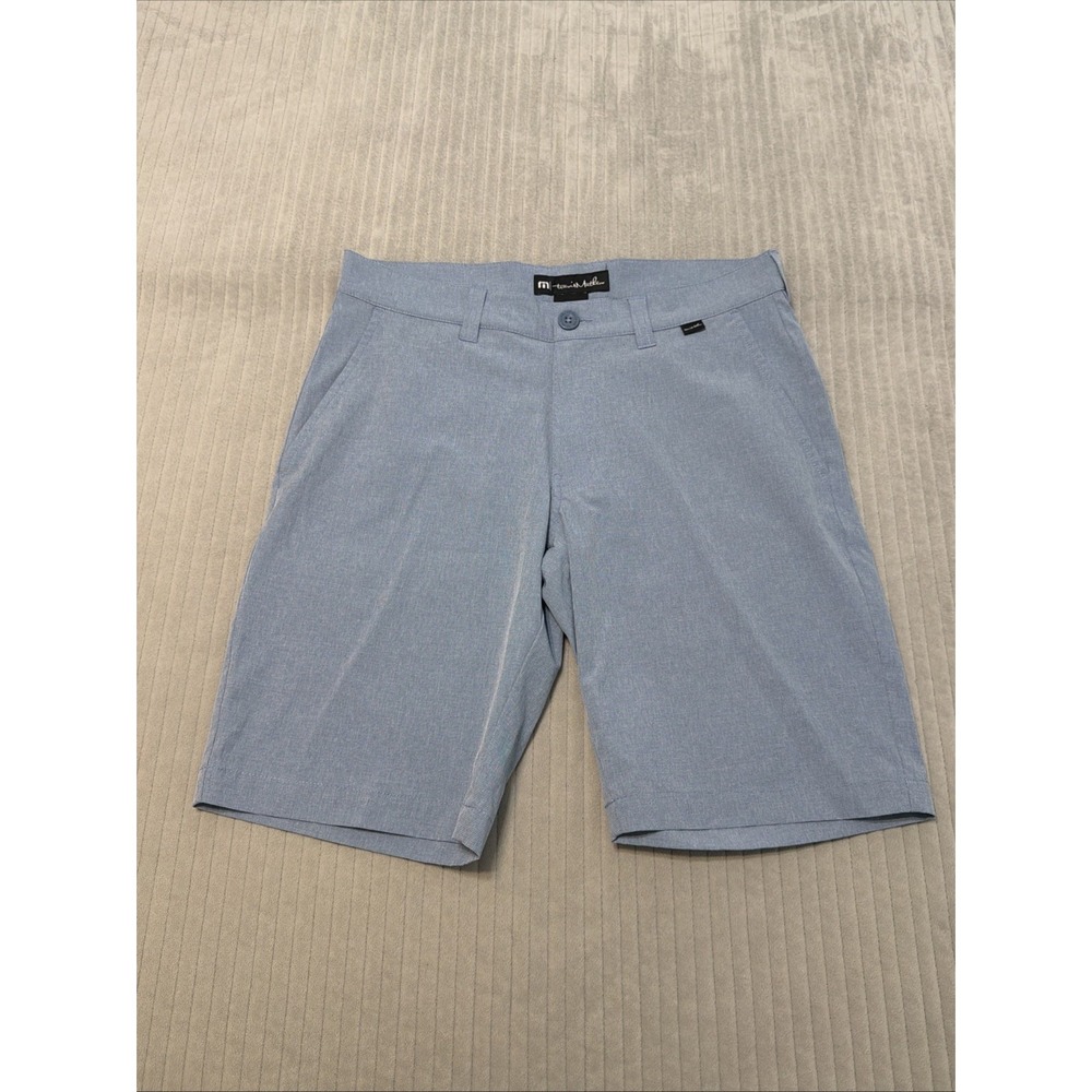 Travis Mathew Shorts Mens 30 Navy Blue Chino 8" Inseam Stretch Golf Casual Sport